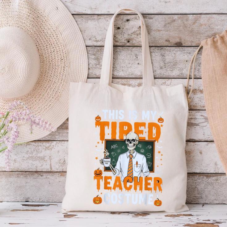 This Is My Tired Teacher Costume Halloween Costumes Canvas Tote Bag, gift for family, gift for coworker This Is My Tired Teacher Costume Halloween Costumes Canvas Tote Bag, gift for family, gift for coworker