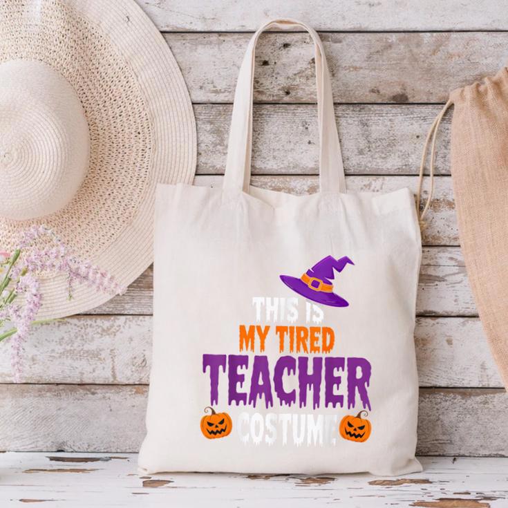 Tired Teacher Costume For Halloween Teachers Canvas Tote Bag, gift for family, gift for coworker