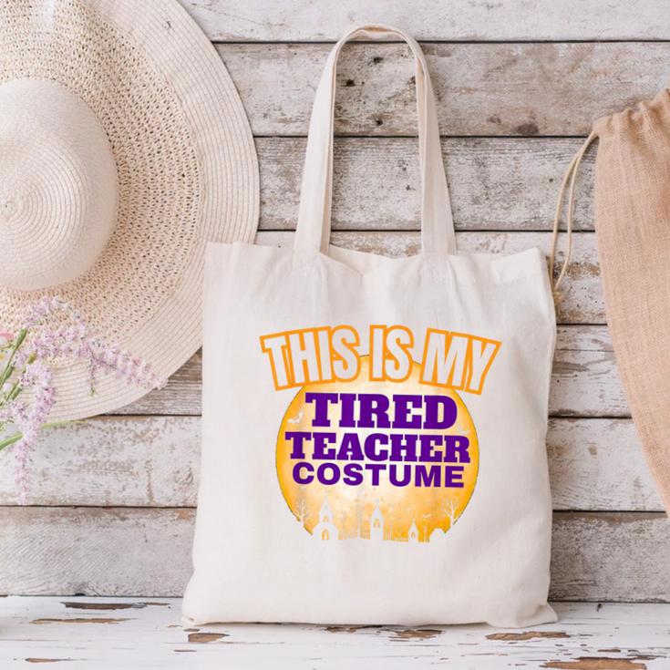 This Is My Tired Teacher Costume Halloween Teachers Canvas Tote Bag, gift for family, gift for coworker This Is My Tired Teacher Costume Halloween Teachers Canvas Tote Bag, gift for family, gift for coworker