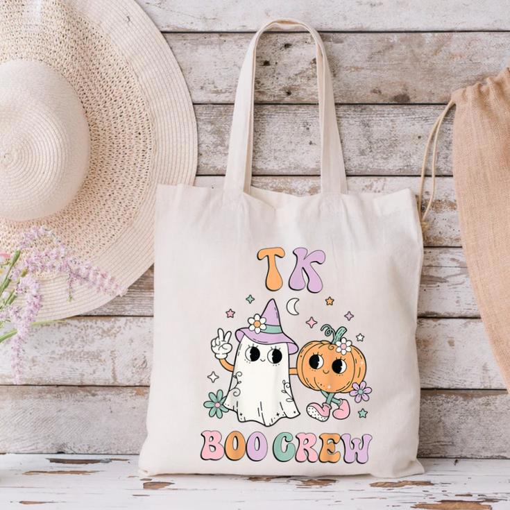 TK Boo Crew Retro Groovy Halloween Floral Ghost TK Teacher Men Women Kids Canvas Tote Bag, Groovy Teacher Tote Bags, gift for family, gift for coworker TK Boo Crew Retro Groovy Halloween Floral Ghost TK Teacher Men Women Kids Canvas Tote Bag, Groovy Teacher Tote Bags, gift for family, gift for coworker