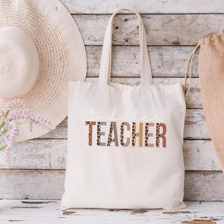 Toddler Teacher Leopard Appreciation For Women For Work Canvas Tote Bag, gift for family, gift for coworker Toddler Teacher Leopard Appreciation For Women For Work Canvas Tote Bag, gift for family, gift for coworker