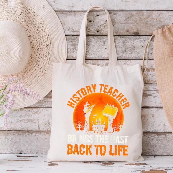 History Teacher Brings Past Back To Life Halloween Zombie Canvas Tote Bag, History Teacher Tote Bags, gift for family, gift for coworker History Teacher Brings Past Back To Life Halloween Zombie Canvas Tote Bag, History Teacher Tote Bags, gift for family, gift for coworker