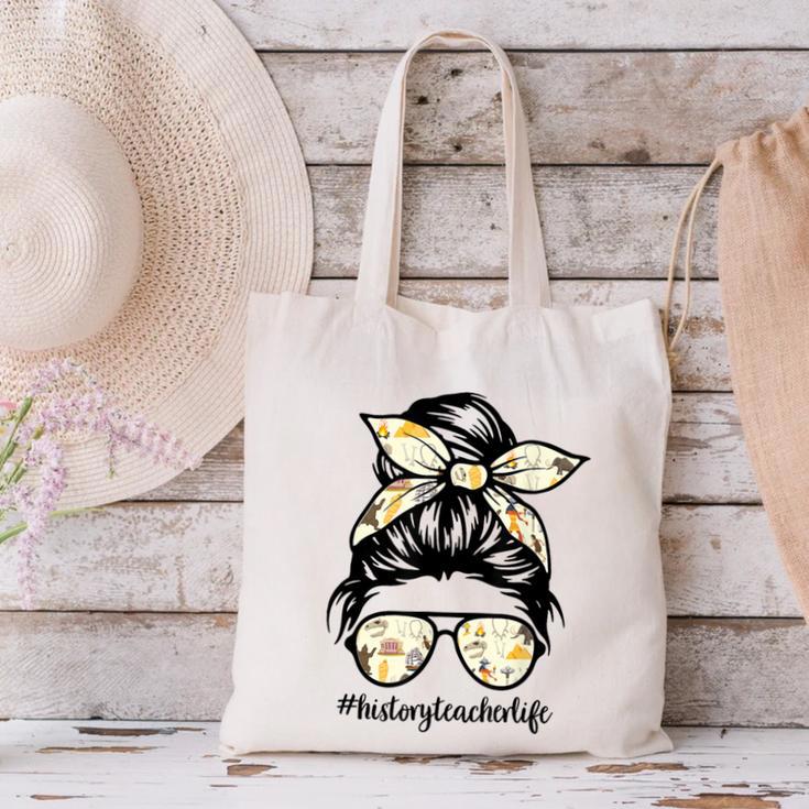 History Teacher Messy Bun Life Hair Glasses Canvas Tote Bag, History Teacher Tote Bags, gift for family, gift for coworker History Teacher Messy Bun Life Hair Glasses Canvas Tote Bag, History Teacher Tote Bags, gift for family, gift for coworker