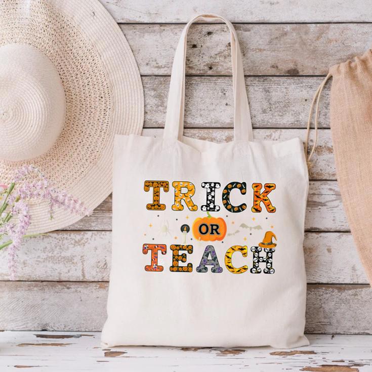 Trick Or Teach Funny School Teacher Halloween Costume Canvas Tote Bag, gift for family, gift for coworker Trick Or Teach Funny School Teacher Halloween Costume Canvas Tote Bag, gift for family, gift for coworker