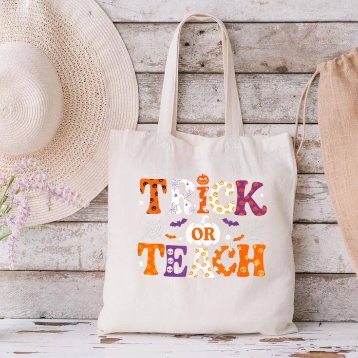 Trick Or Teach Teacher Halloween Costume Men Women Canvas Tote Bag, gift for family, gift for coworker
