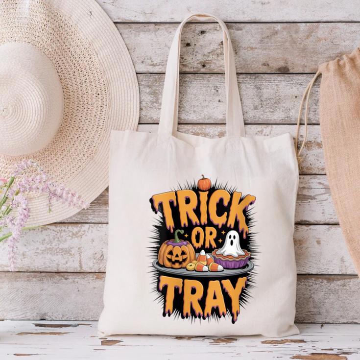 Trick Or Tray Halloween Cafeteria Teacher School Canvas Tote Bag, gift for family, gift for coworker Trick Or Tray Halloween Cafeteria Teacher School Canvas Tote Bag, gift for family, gift for coworker