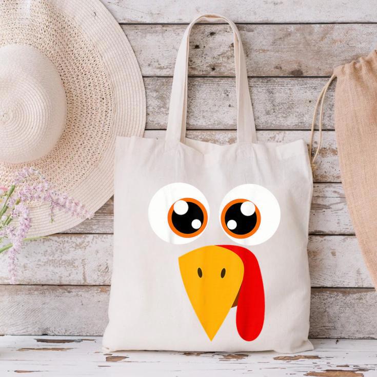 Turkey Face Halloween Costume Thanksgiving Teacher Nurse Canvas Tote Bag, gift for family, gift for coworker