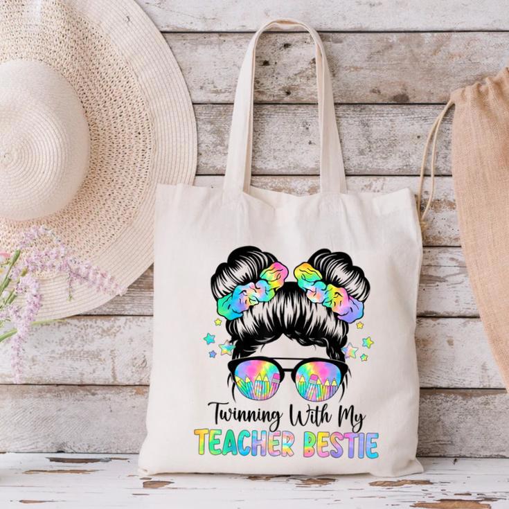 Twin Day Friends Teacher Twinning With My Bestie Canvas Tote Bag, gift for family, gift for coworker Twin Day Friends Teacher Twinning With My Bestie Canvas Tote Bag, gift for family, gift for coworker