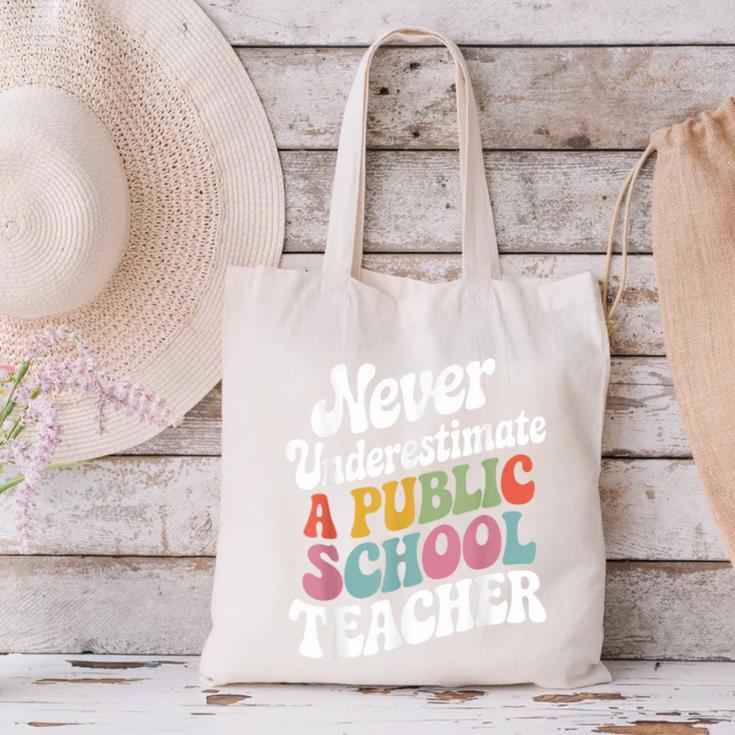 Never Underestimate a Public School Teacher Public Education Canvas Tote Bag, gift for family, gift for coworker Never Underestimate a Public School Teacher Public Education Canvas Tote Bag, gift for family, gift for coworker