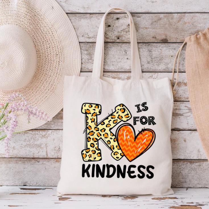 Unity Day K Is For Kindness Anti Bullying Orange Teacher Men Women Kids Canvas Tote Bag, gift for family, gift for coworker