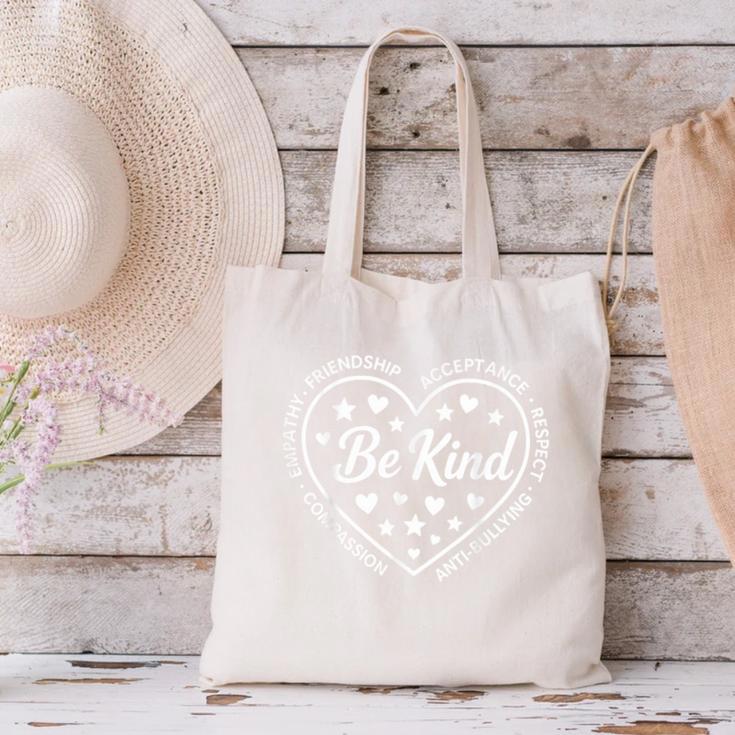 Unity Day No Bullying Orange Anti Bullying Teachers Kids Canvas Tote Bag, gift for family, gift for coworker
