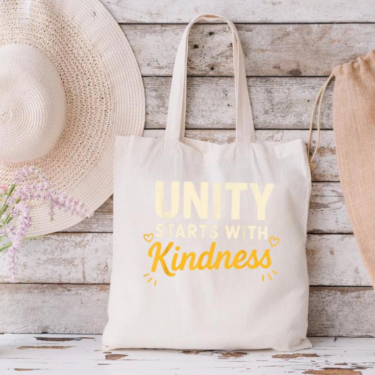 Unity Kindness Shirt Women Teachers Kids Unity Day Orange Canvas Tote Bag, gift for family, gift for coworker