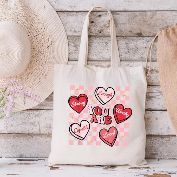 Valentine You Are Loved Worthy Enough Candy Heart Teacher For Men Women Girls Kids Canvas Tote Bag, gift for family, gift for coworker Valentine You Are Loved Worthy Enough Candy Heart Teacher For Men Women Girls Kids Canvas Tote Bag, gift for family, gift for coworker