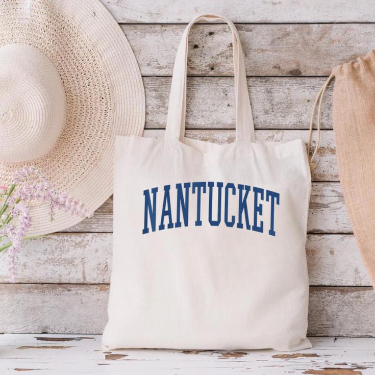 Varsity Grey Nantucket Canvas Tote Bag, gift for family, gift for coworker