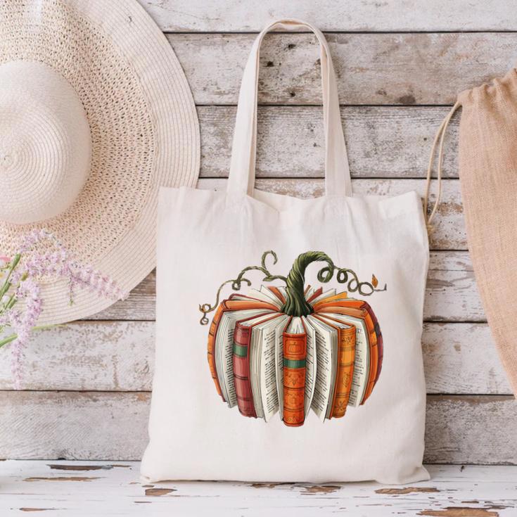 Vintage Book Pumpkin Autumn Fall Librarians Bookworm Teacher Canvas Tote Bag, gift for family, gift for coworker Vintage Book Pumpkin Autumn Fall Librarians Bookworm Teacher Canvas Tote Bag, gift for family, gift for coworker