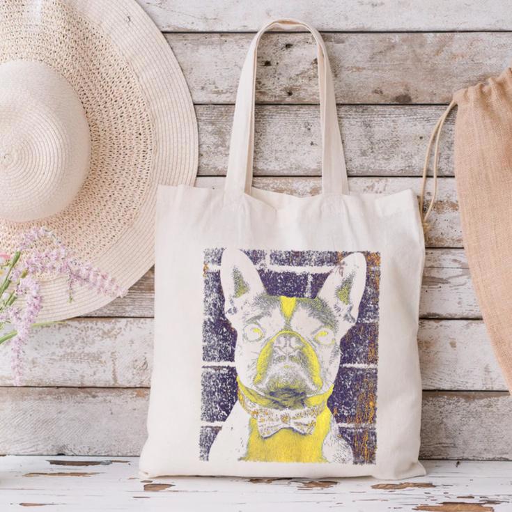 Vintage Boston Terrier Dog Canvas Tote Bag, gift for family, gift for coworker