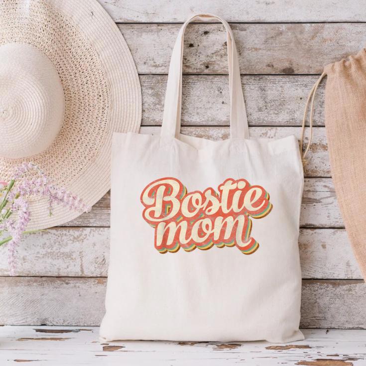 Vintage Boston Terrier Mom Dog Lover Pet Bostie Mama Men Women Girls Kids Canvas Tote Bag, Boston Terrier Mom Tote Bags, gift for family, gift for coworker