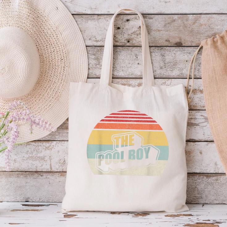 Vintage Retro The Pool Boy Canvas Tote Bag, gift for family, gift for coworker