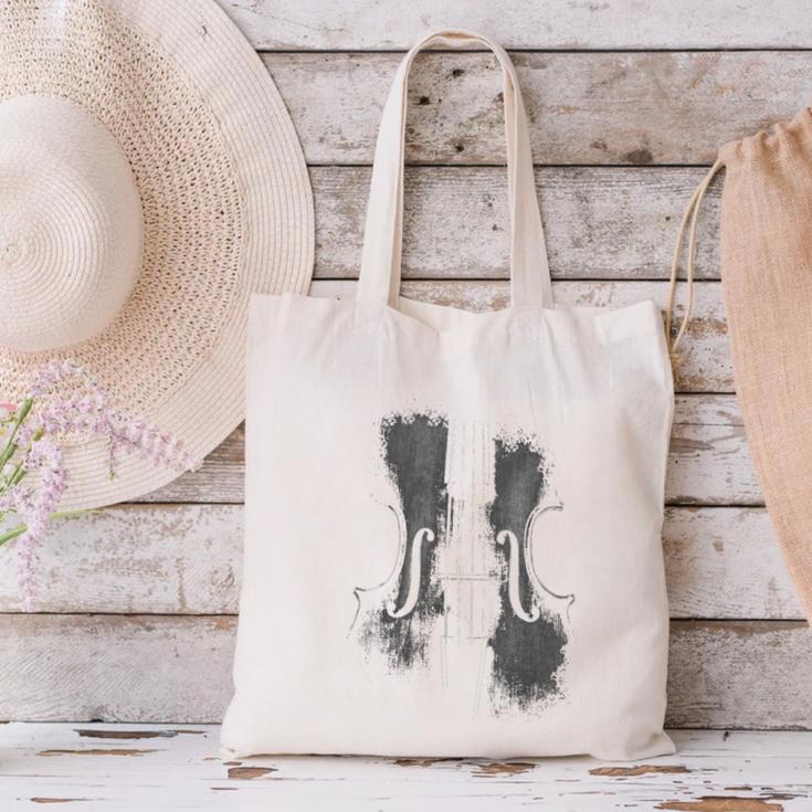 Violin Player Instrument Music Teacher Musical Violinist Canvas Tote Bag, gift for family, gift for coworker