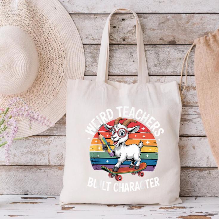 Weird Teachers Build Character Teacher Canvas Tote Bag, gift for family, gift for coworker Weird Teachers Build Character Teacher Canvas Tote Bag, gift for family, gift for coworker