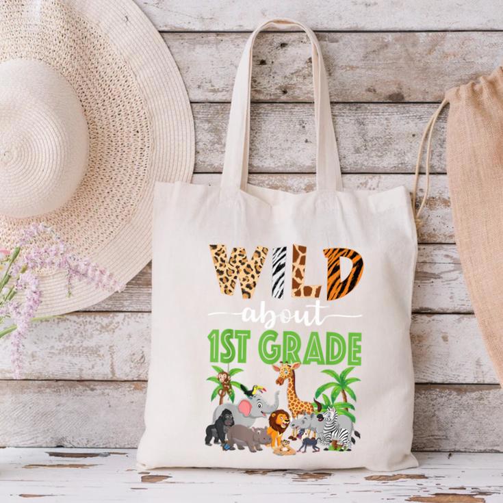 Wild About 1st Grade Teacher Student First Grade Zoo Safari Canvas Tote Bag, First Grade Teacher Tote Bags, gift for family, gift for coworker Wild About 1st Grade Teacher Student First Grade Zoo Safari Canvas Tote Bag, First Grade Teacher Tote Bags, gift for family, gift for coworker