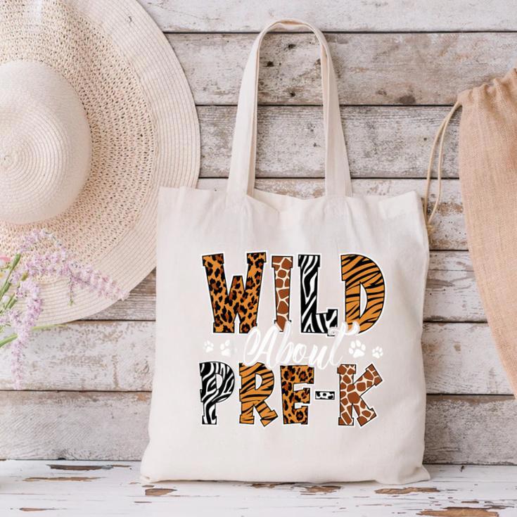 Wild About Pre-K Teacher Student First Day Of Kindergarten Canvas Tote Bag, gift for family, gift for coworker