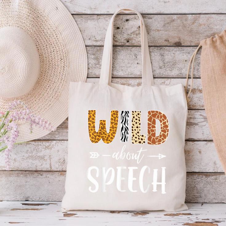 Wild About Speech SLP Leopard Teacher Back To School Kids Canvas Tote Bag, gift for family, gift for coworker Wild About Speech SLP Leopard Teacher Back To School Kids Canvas Tote Bag, gift for family, gift for coworker