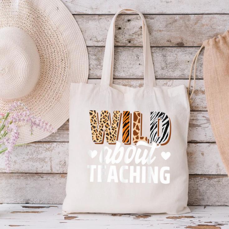 Wild About Teaching Teacher Teaching Back To School Canvas Tote Bag, gift for family, gift for coworker Wild About Teaching Teacher Teaching Back To School Canvas Tote Bag, gift for family, gift for coworker