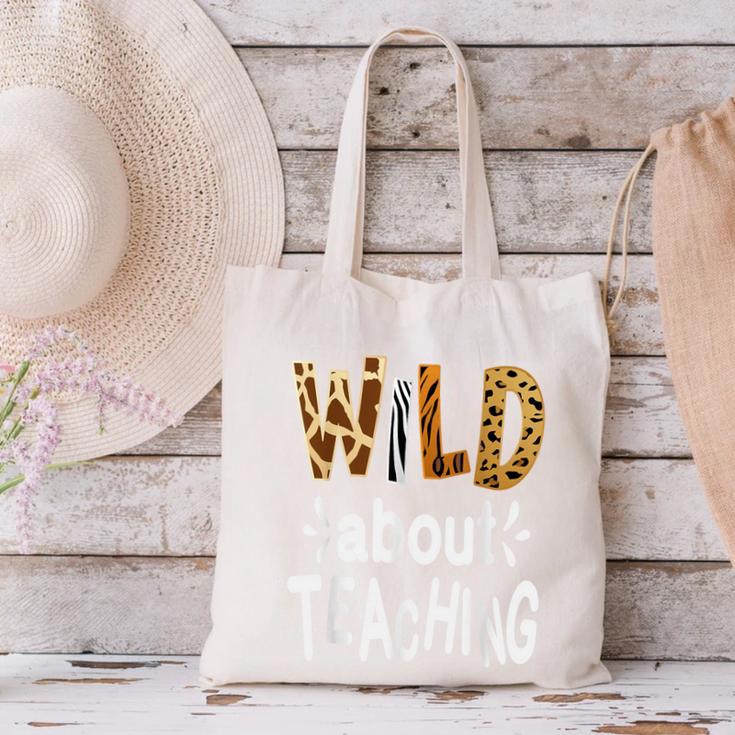 Wild About Teaching Teacher Student First Day Of School Canvas Tote Bag, gift for family, gift for coworker Wild About Teaching Teacher Student First Day Of School Canvas Tote Bag, gift for family, gift for coworker
