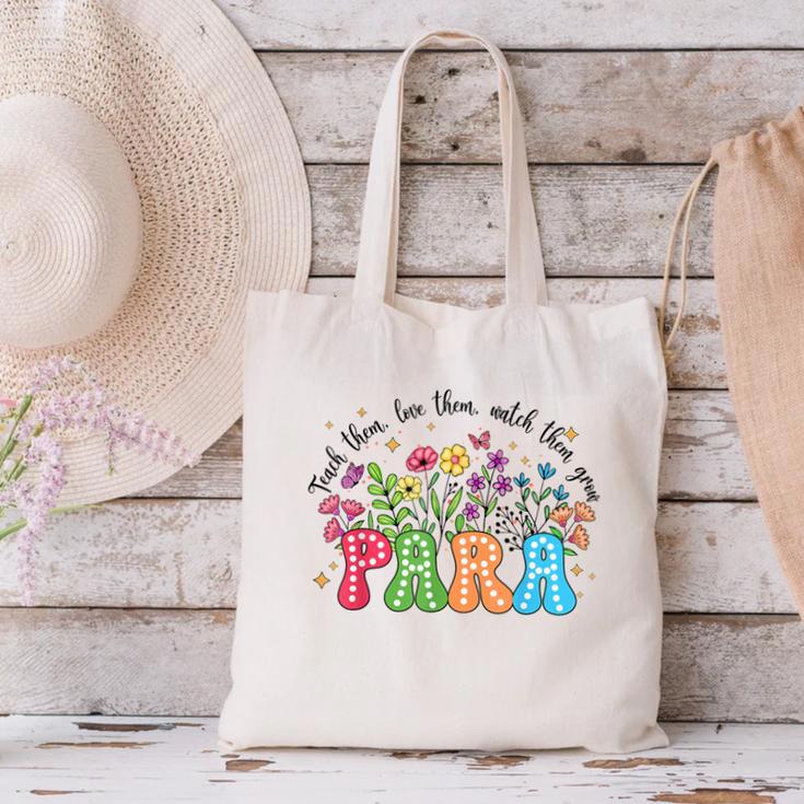 Wildflower Para Floral Paraprofessional Paraeducator Teacher Canvas Tote Bag, gift for family, gift for coworker Wildflower Para Floral Paraprofessional Paraeducator Teacher Canvas Tote Bag, gift for family, gift for coworker