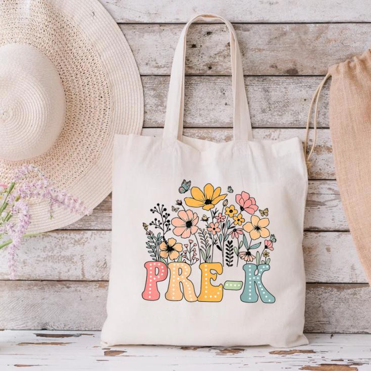 Wildflower Pre-K Preschool Team Floral Teacher Girls Canvas Tote Bag, gift for family, gift for coworker Wildflower Pre-K Preschool Team Floral Teacher Girls Canvas Tote Bag, gift for family, gift for coworker