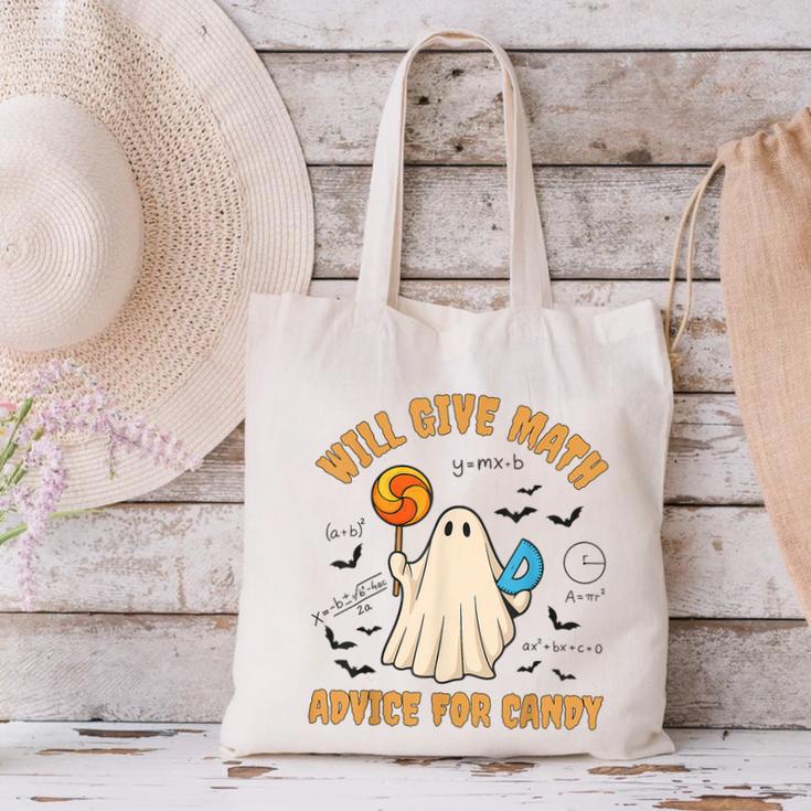 Will Give Math Advice For Candy Math Ghost Teacher Halloween Canvas Tote Bag, gift for family, gift for coworker Will Give Math Advice For Candy Math Ghost Teacher Halloween Canvas Tote Bag, gift for family, gift for coworker