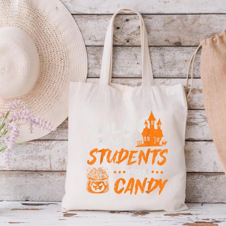 Will Trade Students For Candy Halloween Costume Teacher Canvas Tote Bag, gift for family, gift for coworker Will Trade Students For Candy Halloween Costume Teacher Canvas Tote Bag, gift for family, gift for coworker