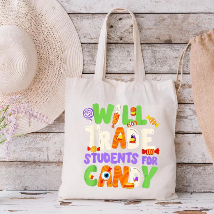 Will Trade Students For Candy Teacher Cute Halloween Costume Canvas Tote Bag, gift for family, gift for coworker Will Trade Students For Candy Teacher Cute Halloween Costume Canvas Tote Bag, gift for family, gift for coworker