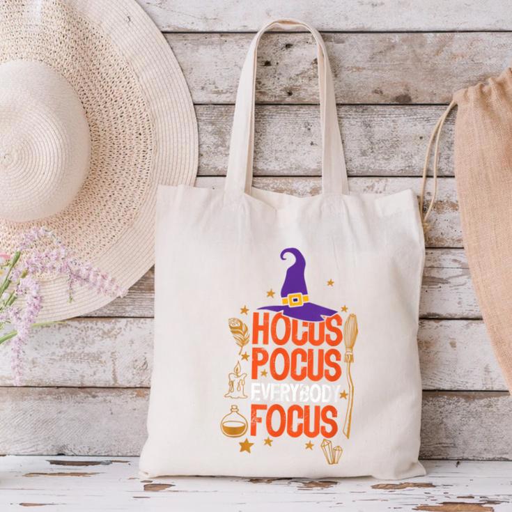 Witchy Halloween Hocus Pocus Everybody Focus Teacher Pumpkin Canvas Tote Bag, gift for family, gift for coworker Witchy Halloween Hocus Pocus Everybody Focus Teacher Pumpkin Canvas Tote Bag, gift for family, gift for coworker