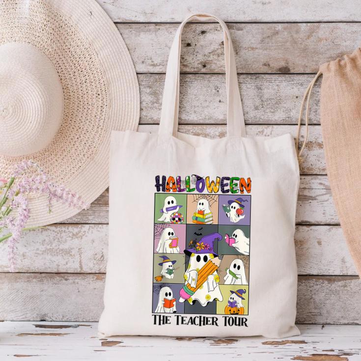 Women Halloween The Teacher Tour Ghosts Pencil Pumpkins Canvas Tote Bag, gift for family, gift for coworker Women Halloween The Teacher Tour Ghosts Pencil Pumpkins Canvas Tote Bag, gift for family, gift for coworker
