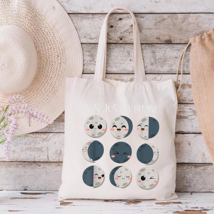 Women Science Teacher Moon Phases Scientist Back To School Canvas Tote Bag, Science Teacher Tote Bags, gift for family, gift for coworker