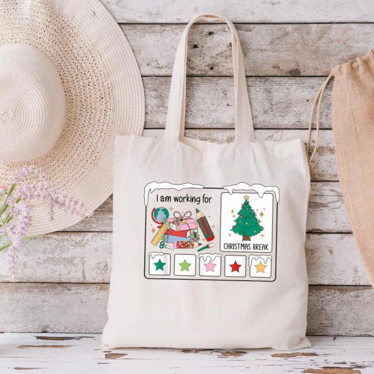 I Am Working For Christmas Break Special Education Teacher Canvas Tote Bag, gift for family, gift for coworker I Am Working For Christmas Break Special Education Teacher Canvas Tote Bag, gift for family, gift for coworker