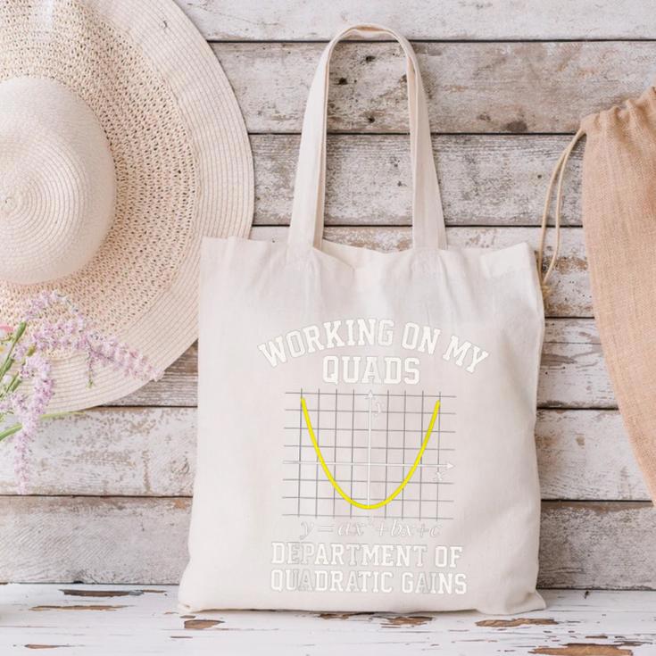Working On My Quads Algebra Math Gym Teacher Canvas Tote Bag, gift for family, gift for coworker