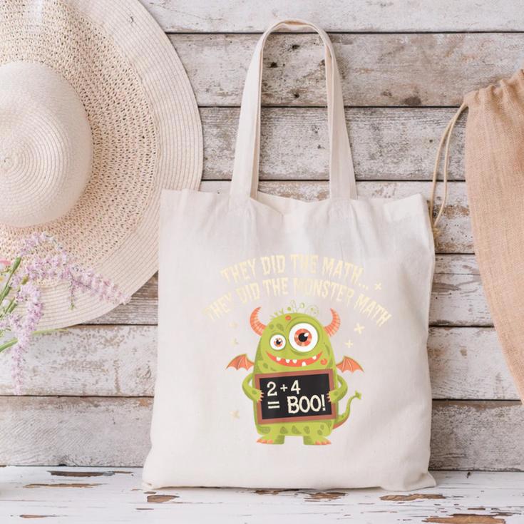 They Did The Math They Did The Monster Math Teacher Student Canvas Tote Bag, gift for family, gift for coworker They Did The Math They Did The Monster Math Teacher Student Canvas Tote Bag, gift for family, gift for coworker
