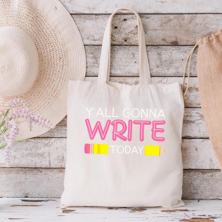 Y'All Gonna Write Today Writing Teacher English Teacher Joke Canvas Tote Bag, Writing Teacher Tote Bags, English Teacher Tote Bags, gift for family, gift for coworker Y'All Gonna Write Today Writing Teacher English Teacher Joke Canvas Tote Bag, Writing Teacher Tote Bags, English Teacher Tote Bags, gift for family, gift for coworker