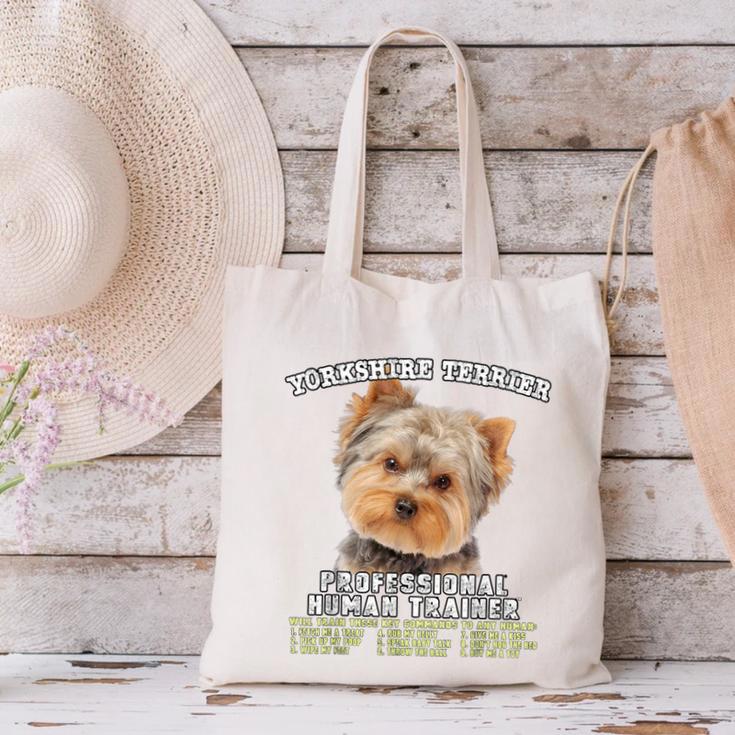 Yorkshire Terrier Yorkie Dog Professional Human Trainer Canvas Tote Bag, gift for family, gift for coworker