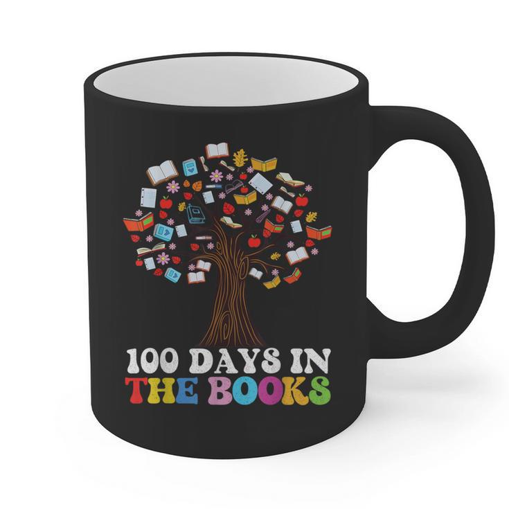 100 Days In The Books Reading Teacher 100th Day Of School Graphic Print Coffee Mug