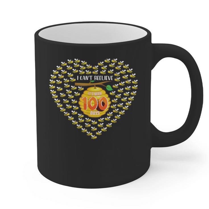 100 Days Of School Bee Hive Tree Hearts Teachers Student Kid Graphic Print Coffee Mug