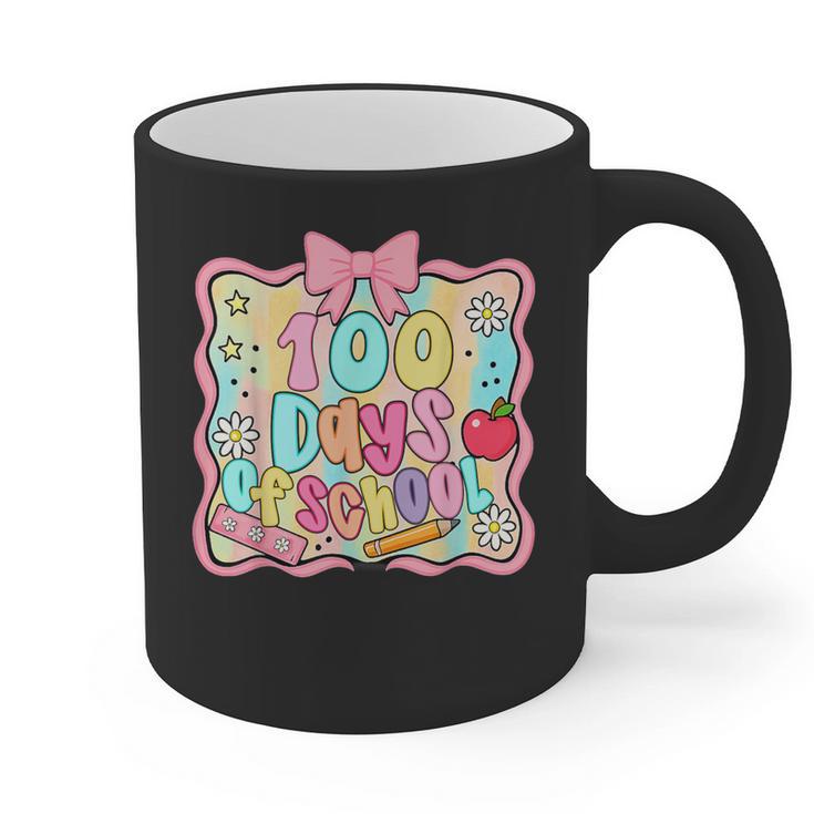 100 Days Of School Preppy 100th Day Of School Teacher Kids Graphic Print Coffee Mug