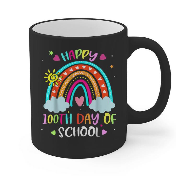 100th Day Of School Rainbow Happy 100 Days Smarter Teacher Graphic Print Coffee Mug