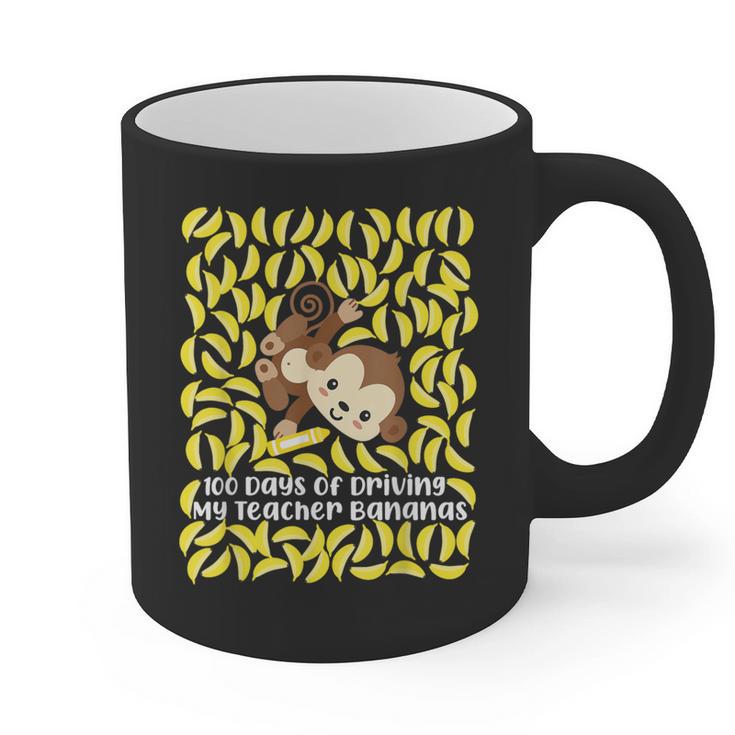 100th Day Of School Teacher Monkey Pun Banana For Men Women Girls Kids Graphic Print Coffee Mug