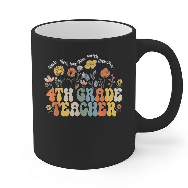 4th Fourth Grade Teacher Appreciation Teaching Wildflowers Graphic Print Coffee Mug