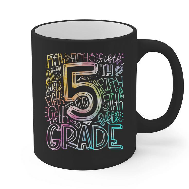 5th Grade Typography Team Fifth Grade Teacher Back To School Graphic Print Coffee Mug