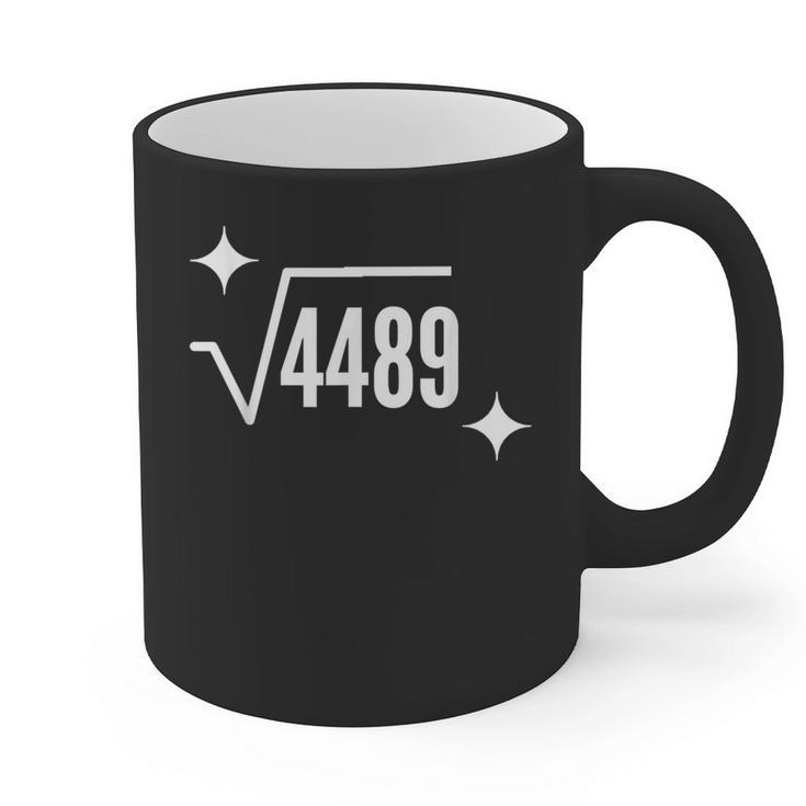 67 Meme Square Root 4489 Slang Math Teacher Men Women Graphic Print Coffee Mug